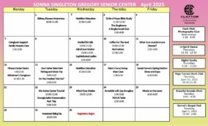 Sonna Singleton Nov. 2024 Activity Center Calendar