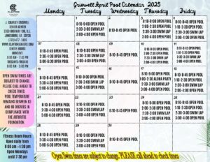 Feb. 2025 Griswell pool Calendar