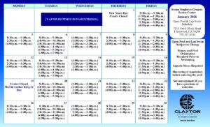 Sonna Singleton December 2025 Pool hours Calendar