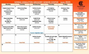 Sonna Singleton Nov. 2024 Activity Center Calendar