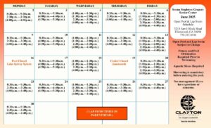 Sonna Singleton Nov. 2024 Pool hours Calendar