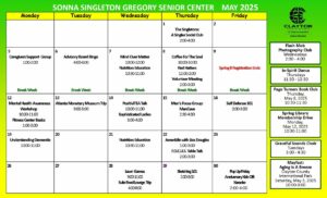 Sonna Singleton Nov. 2024 Activity Center Calendar