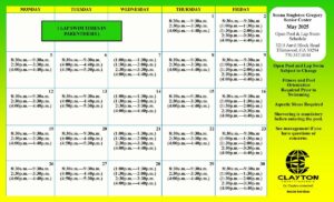 Sonna Singleton Nov. 2024 Pool hours Calendar