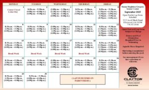 Sonna Singleton Nov. 2024 Pool hours Calendar