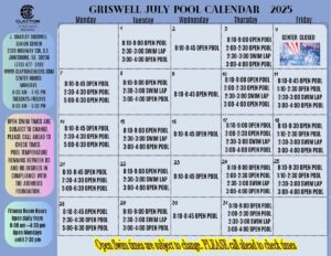 Feb. 2025 Griswell pool Calendar