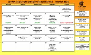 Sonna Singleton Nov. 2024 Activity Center Calendar