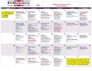 Kinship Care Calendar of Activities February 2026