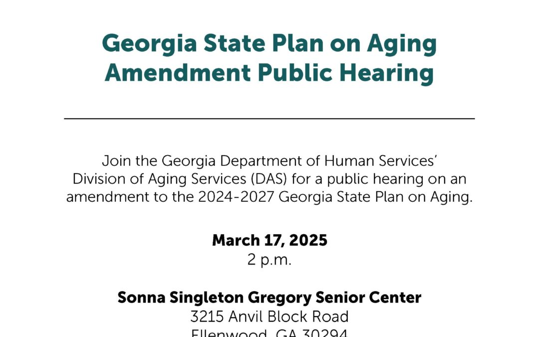 Public Hearing on Aging Services – Your Voice Matters