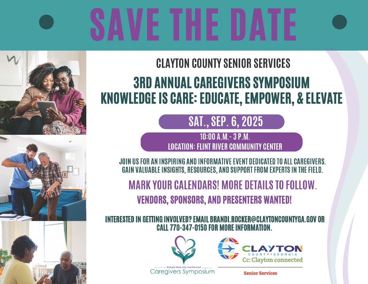Caregivers Symposium Save the Date Flyer for Saturday, September