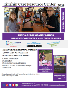 first page of kinship care resource center newsletter