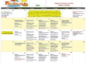 Kinship Care Calendar of Activities 2026