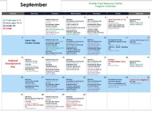 Kinship Care Calendar of Activities 2026